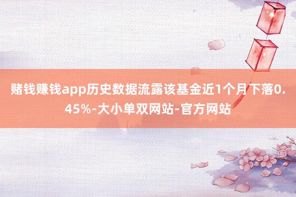 赌钱赚钱app历史数据流露该基金近1个月下落0.45%-大小单双网站-官方网站