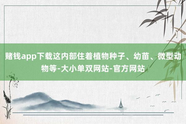 赌钱app下载这内部住着植物种子、幼苗、微型动物等-大小单双网站-官方网站