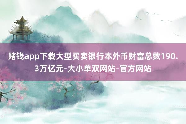 赌钱app下载大型买卖银行本外币财富总数190.3万亿元-大小单双网站-官方网站